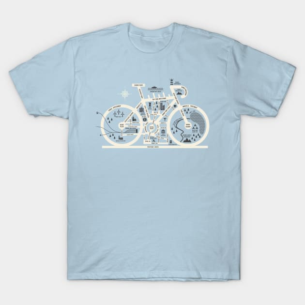 Bike City Map T-Shirt by spike00